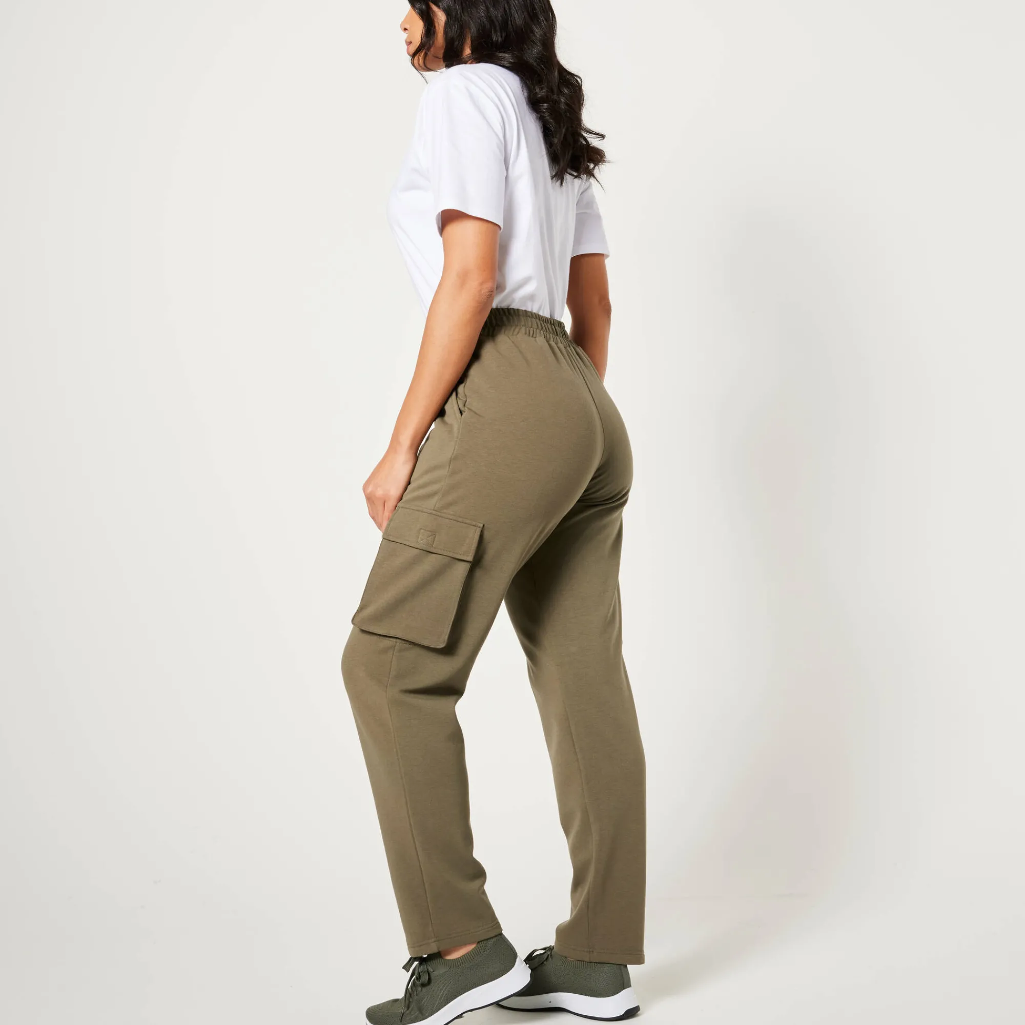 Broek<Blancheporte Joggingbroek in battlestijl kaki