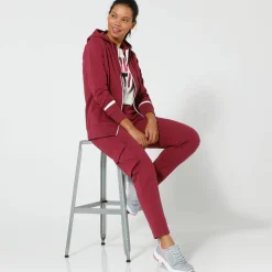 Broek<Blancheporte Joggingbroek in battlestijl pruim