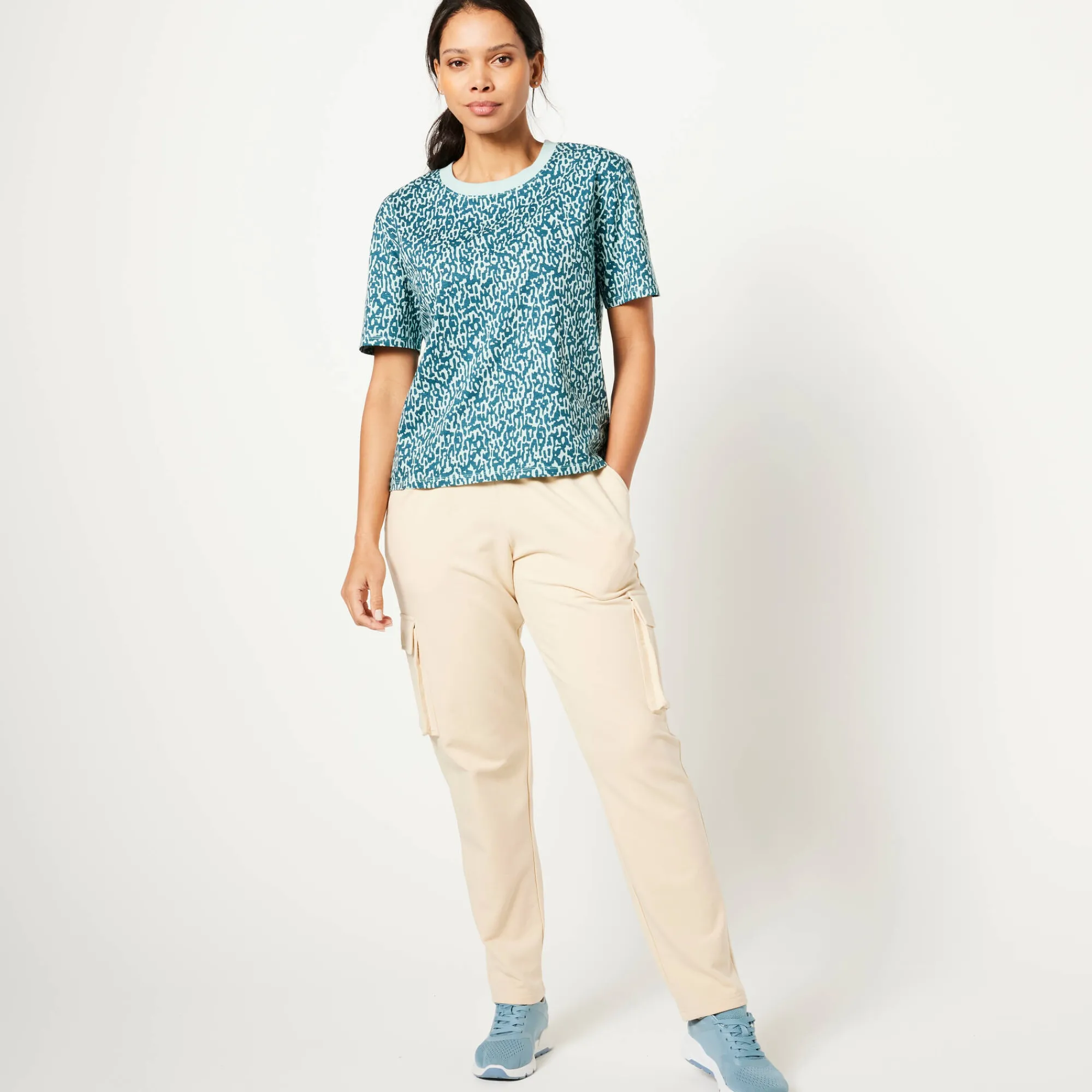 Broek<Blancheporte Joggingbroek in battlestijl zandkleur