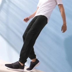Broek<Blancheporte Joggingbroek in molton met elastische pijponderkanten zwart
