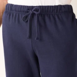 Broek<Blancheporte Joggingbroek in molton met elastische pijponderkanten marine