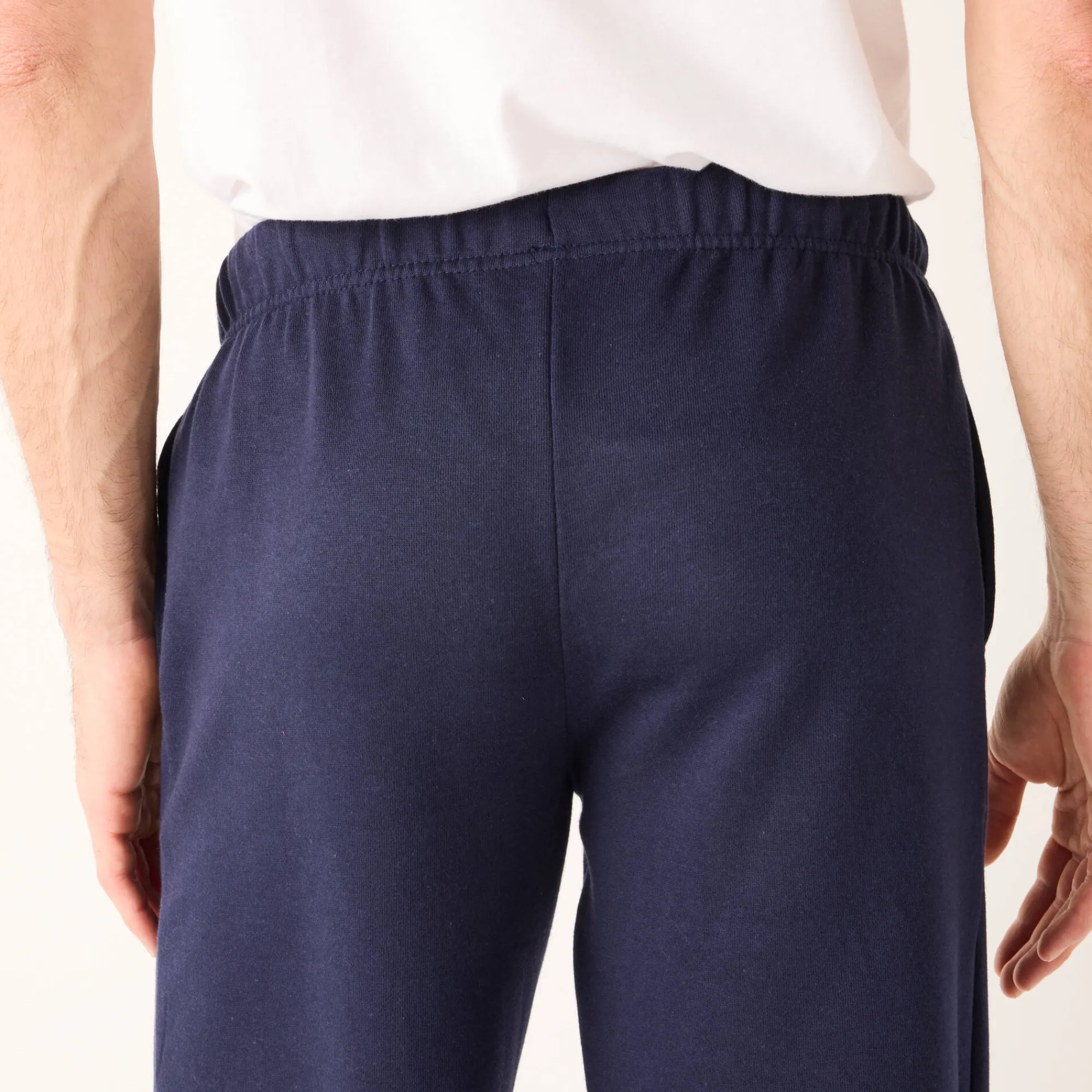 Broek<Blancheporte Joggingbroek in molton met elastische pijponderkanten marine