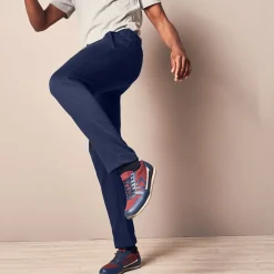 Broek<Blancheporte Joggingbroek in molton met rechte pijponderkanten marine