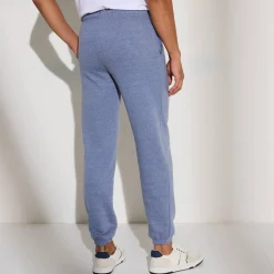 Broek<Blancheporte Joggingbroek in molton met elastische pijponderkanten jeansblauw