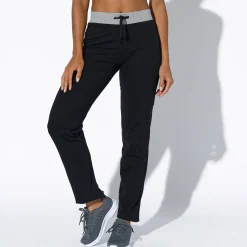Broek<Blancheporte Joggingbroek in tricot zwart / chiné grijs