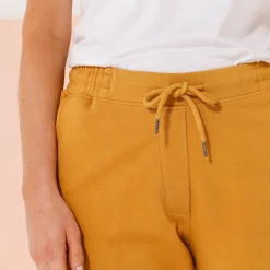 Broek<Blancheporte Joggpant in molton met elastische taille honing