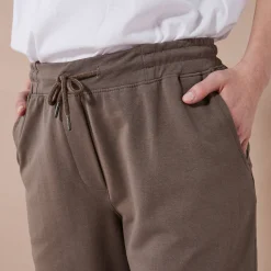 Broek<Blancheporte Joggpant in molton met elastische taille kaki