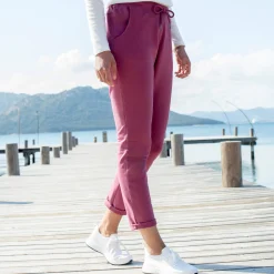 Broek<Blancheporte Joggpant in molton met elastische taille violine