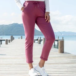 Broek<Blancheporte Joggpant in molton met elastische taille violine