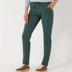 Broek<Blancheporte Joggpant in molton met elastische taille dennengroen