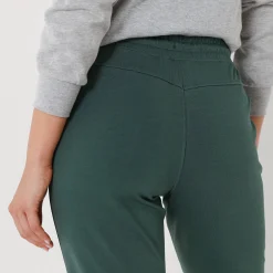 Broek<Blancheporte Joggpant in molton met elastische taille dennengroen