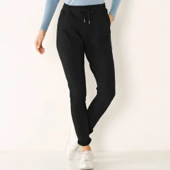 Broek<Blancheporte Joggpant in molton met elastische taille zwart