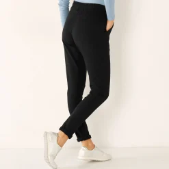 Broek<Blancheporte Joggpant in molton met elastische taille zwart