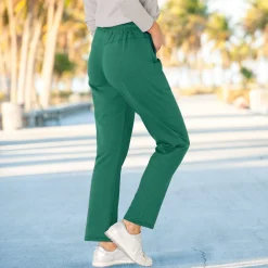 Broek<Blancheporte Joggpant in molton met elastische taille groen