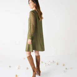 Feestoutfits Dames|Jurk<Blancheporte Jurk met mouwen in plumetis bronskleur