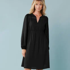 Feestoutfits Dames|Jurk<Blancheporte Jurk met uitlopende onderkant, kleine lengtes zwart