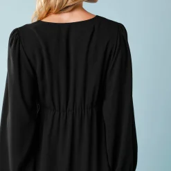 Feestoutfits Dames|Jurk<Blancheporte Jurk met uitlopende onderkant, kleine lengtes zwart