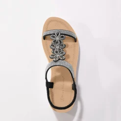Sandalen En Espadrilles|Schoenen<Blancheporte Juweelsandalen met doorloopzool zwart