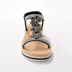 Sandalen En Espadrilles|Schoenen<Blancheporte Juweelsandalen met doorloopzool zwart