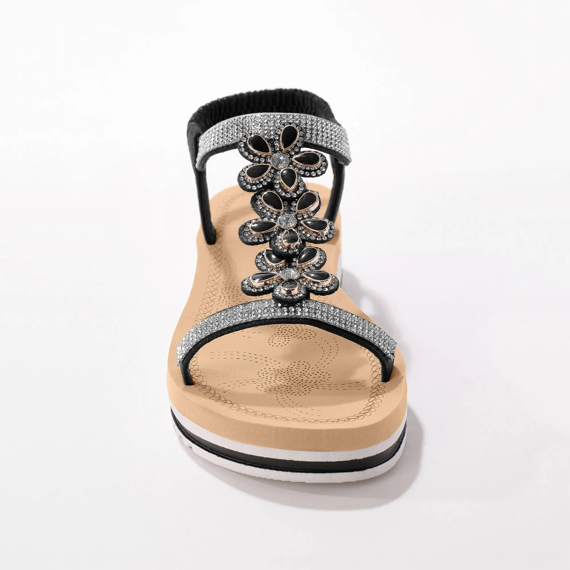 Sandalen En Espadrilles|Schoenen<Blancheporte Juweelsandalen met doorloopzool zwart