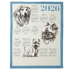 Droogdoek En Handdoek<Blancheporte Kalenderdroogdoek : honden, katten, bergdieren - set van 3 blauw + oranje + terracotta