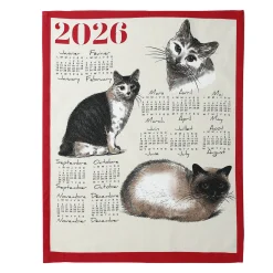 Droogdoek En Handdoek<Blancheporte Kalenderdroogdoek : honden, katten, bergdieren - set van 3 blauw + oranje + terracotta