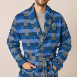 Pyjama En Kamerjas<Blancheporte Kamerjas in fleece blauw geruit