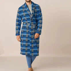 Pyjama En Kamerjas<Blancheporte Kamerjas in fleece blauw geruit