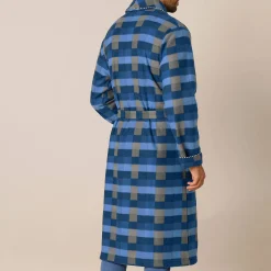 Pyjama En Kamerjas<Blancheporte Kamerjas in fleece blauw geruit
