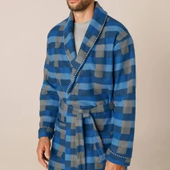 Pyjama En Kamerjas<Blancheporte Kamerjas in fleece blauw geruit