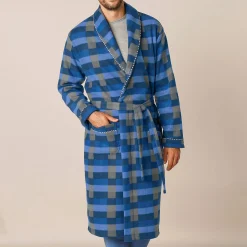 Pyjama En Kamerjas<Blancheporte Kamerjas in fleece blauw geruit