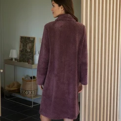 Peignoir En Kamerjas<Blancheporte Kamerjas in fleecetricot met sjaalkraag - 95 cm lang taupe
