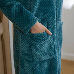 Peignoir En Kamerjas<Blancheporte Kamerjas met rits in fleecetricot met textuur smaragd