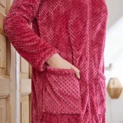 Peignoir En Kamerjas<Blancheporte Kamerjas met rits in fleecetricot met textuur framboos