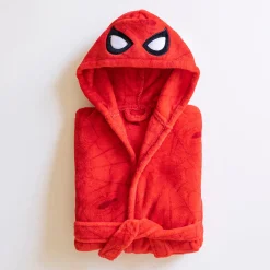 Badjas|Handdoek En Badlaken Kids<Spiderman Kamerjas voor kinderen, ® met kap - fleece rood