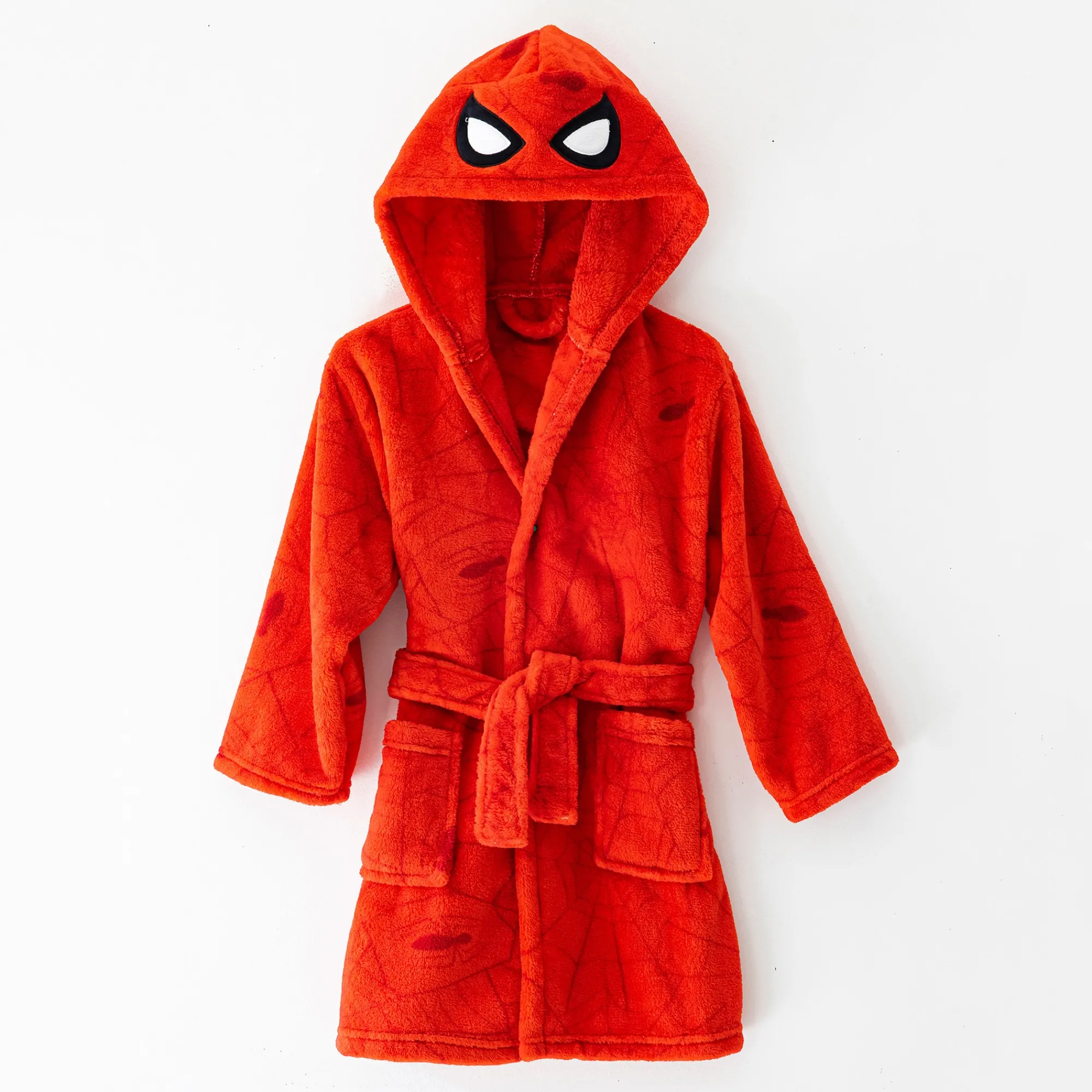 Badjas|Handdoek En Badlaken Kids<Spiderman Kamerjas voor kinderen, ® met kap - fleece rood