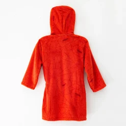 Badjas|Handdoek En Badlaken Kids<Spiderman Kamerjas voor kinderen, ® met kap - fleece rood