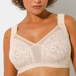 Beha<Blancheporte Kanten minimizerbeha - zonder beugels huidkleur