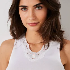 Thermisch Ondergoed<Blancheporte Kanten tanktop wit