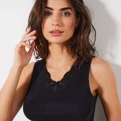 Thermisch Ondergoed<Blancheporte Kanten tanktop zwart