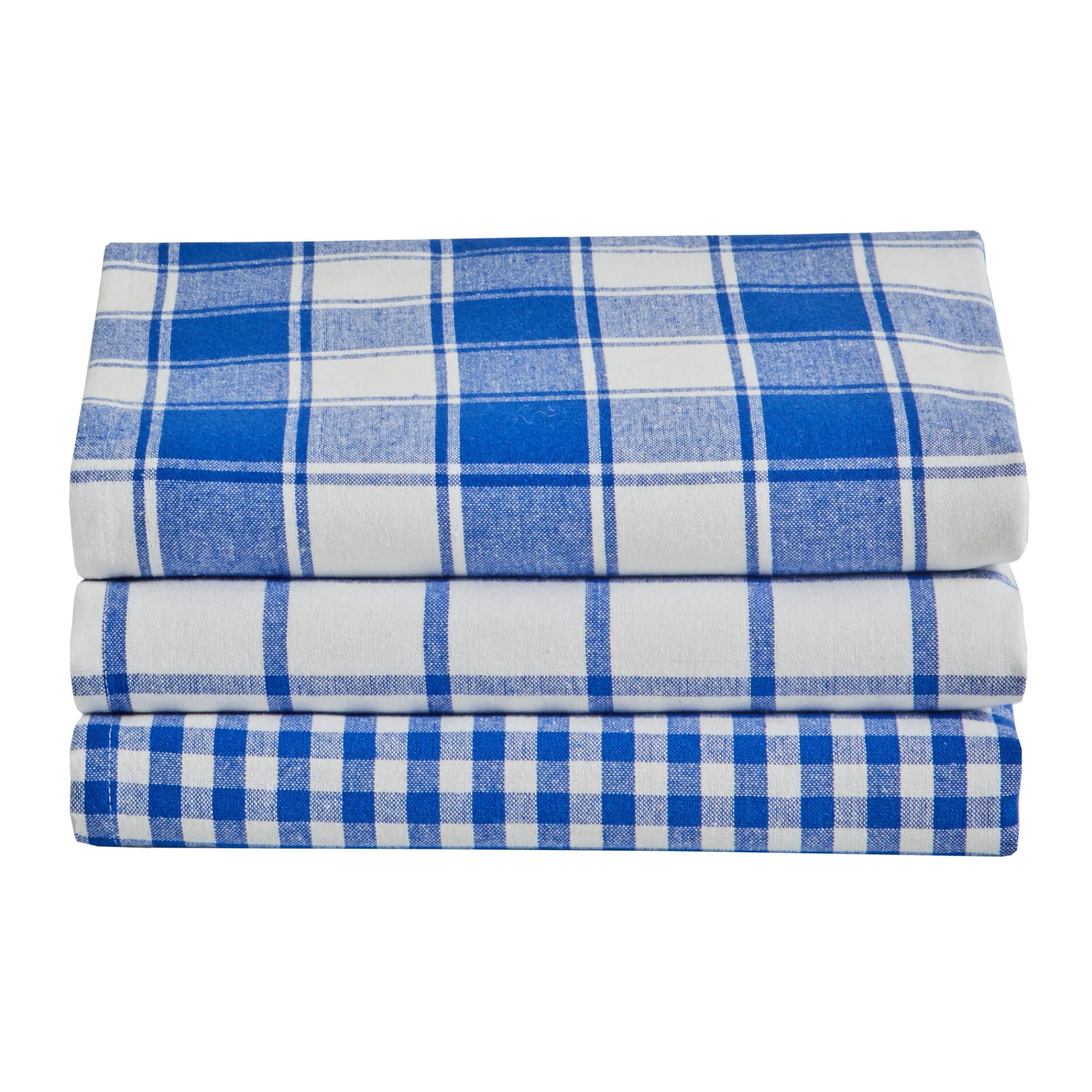Droogdoek En Handdoek<Blancheporte Katoenen droogdoek met ingeweven ruiten - set van 3 blauw