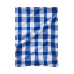 Droogdoek En Handdoek<Blancheporte Katoenen droogdoek met ingeweven ruiten - set van 3 blauw