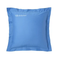 Effen Bedlinnen|Kussensloop<Colombine Katoenen kussensloop, personaliseerbaar oceaanblauw