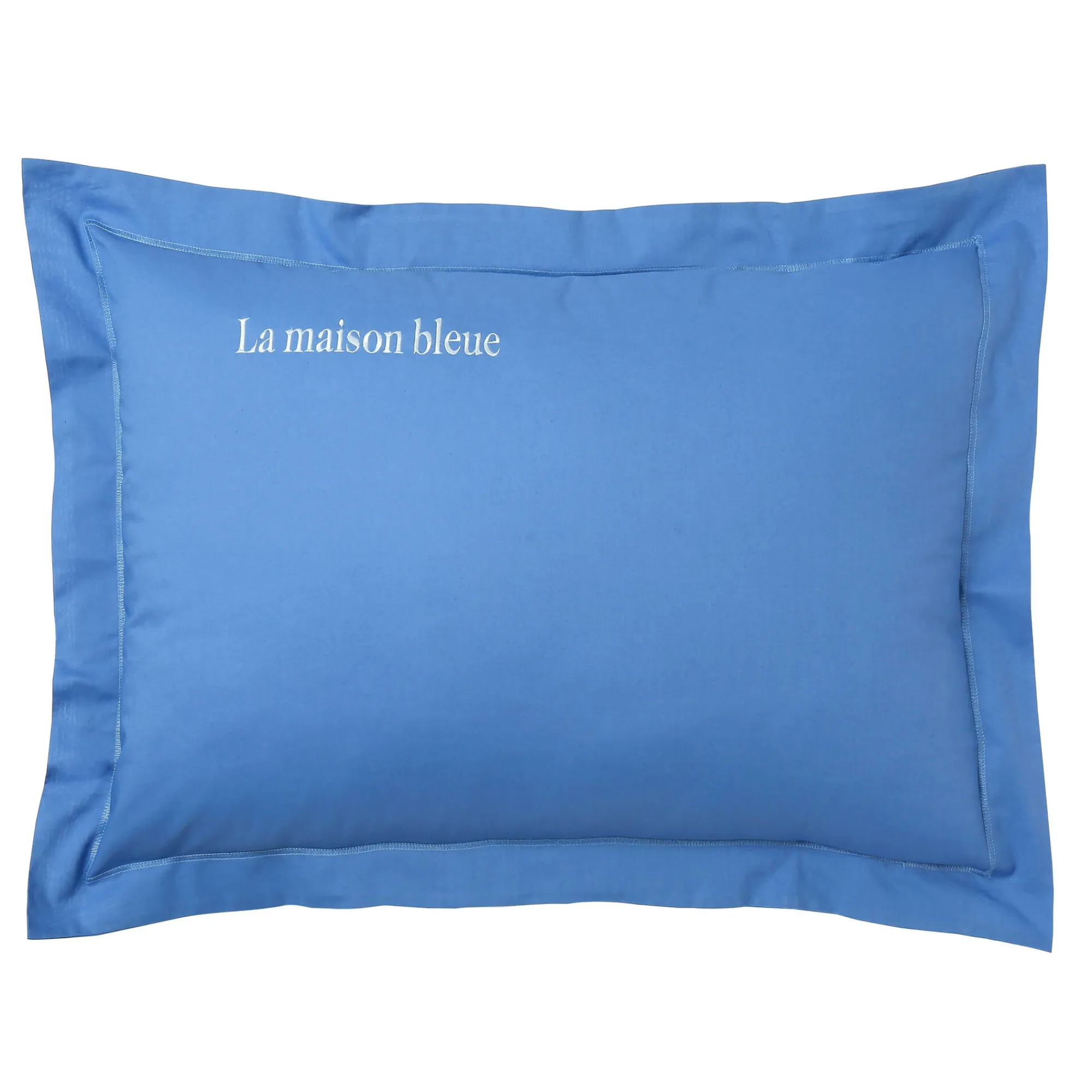 Effen Bedlinnen|Kussensloop<Colombine Katoenen kussensloop, personaliseerbaar oceaanblauw