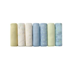Slip En Shorty<Blancheporte Katoenen maxislip in effen kleuren en met bloemenprint - set van 7 blauw + groen