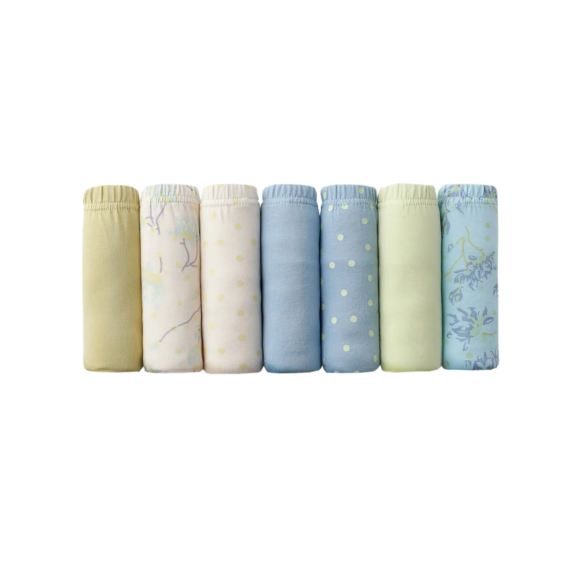 Slip En Shorty<Blancheporte Katoenen maxislip in effen kleuren en met bloemenprint - set van 7 blauw + groen