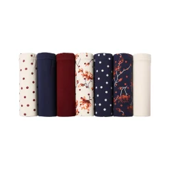 Slip En Shorty<Blancheporte Katoenen maxislip in effen en bloemenprint - set van 7 bordeaux / marine