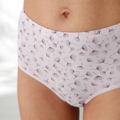 Slip En Shorty<Blancheporte Katoenen maxislip in effen pruim met paardenbloemprint - set van 7 pruim / parma