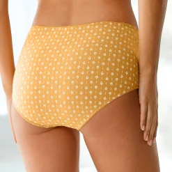 Slip En Shorty<Blancheporte Katoenen maxislip met grafische print - set van 4 zwart / honing