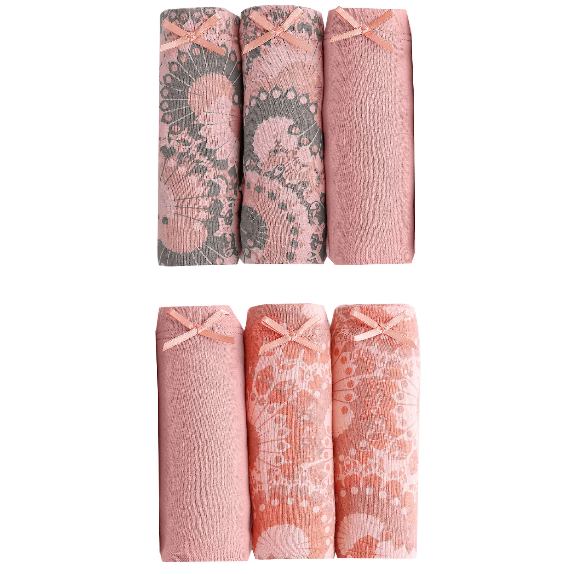 Slip En Shorty<Blancheporte Katoenen maxislip met Indiase motieven - Set van 6 abrikoos